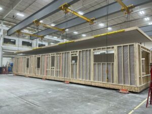 Family Housing Expansion Project modular building being constructed in Rise Modular facility.